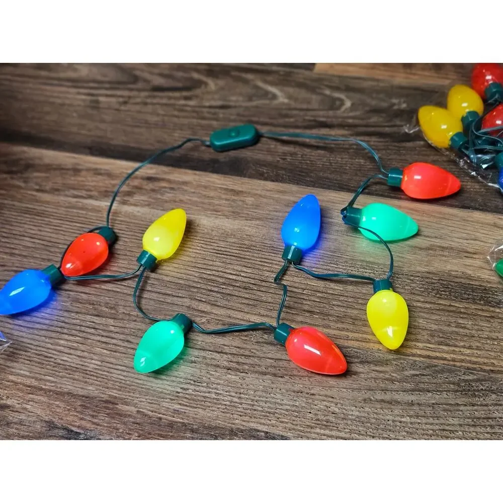 3 Pieces Christmas Light Necklace with 3 Flash Modes